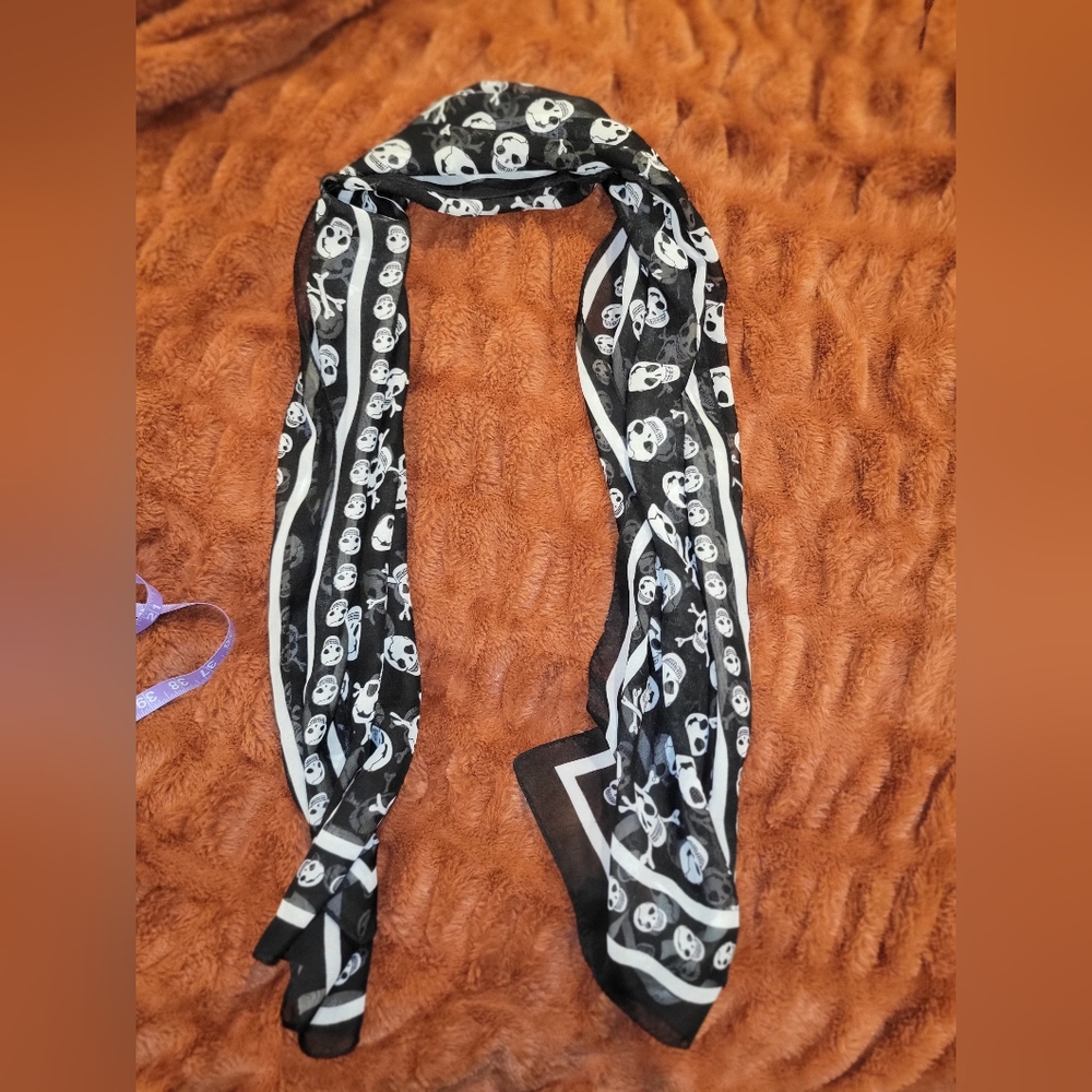 Black Scarf With White Sculls
